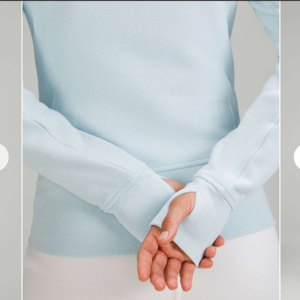 Lululemon Womens Size 12 Scuba Full-Zip Hoodie in Powder Blue Activewear Jacket - Picture 12 of 14